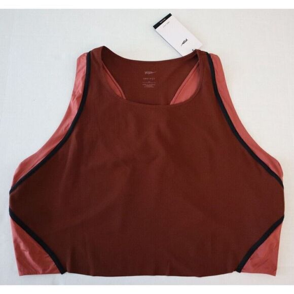 Nike DR0779-217 Women's Plus Sz 1X Brown Dri-Fit Luxe Slim Fit Cropped Tank Top - Picture 7 of 7